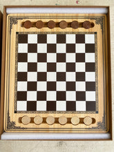 Load image into Gallery viewer, AMEROUS Wooden Checkers Set, Checkers Board Game with Storage Grooves - 24 Ch...
