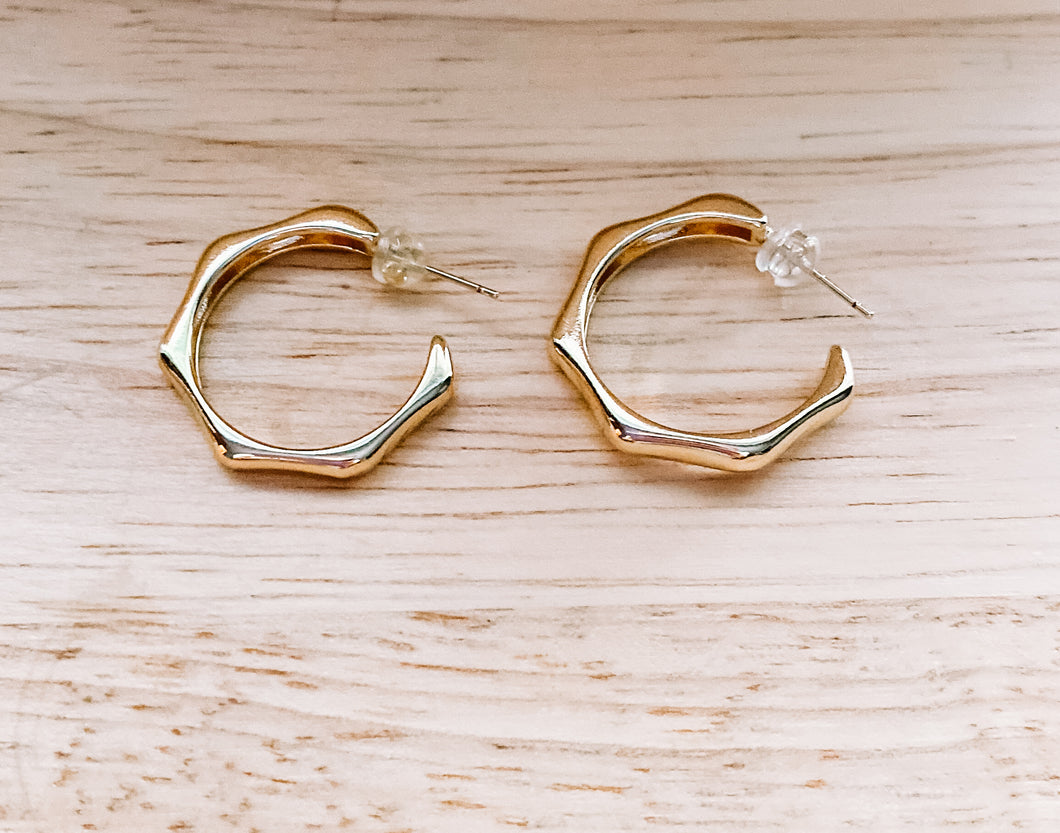 Gold Bamboo Hoops