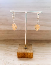 Load image into Gallery viewer, Gold Monstera Leaf Earrings
